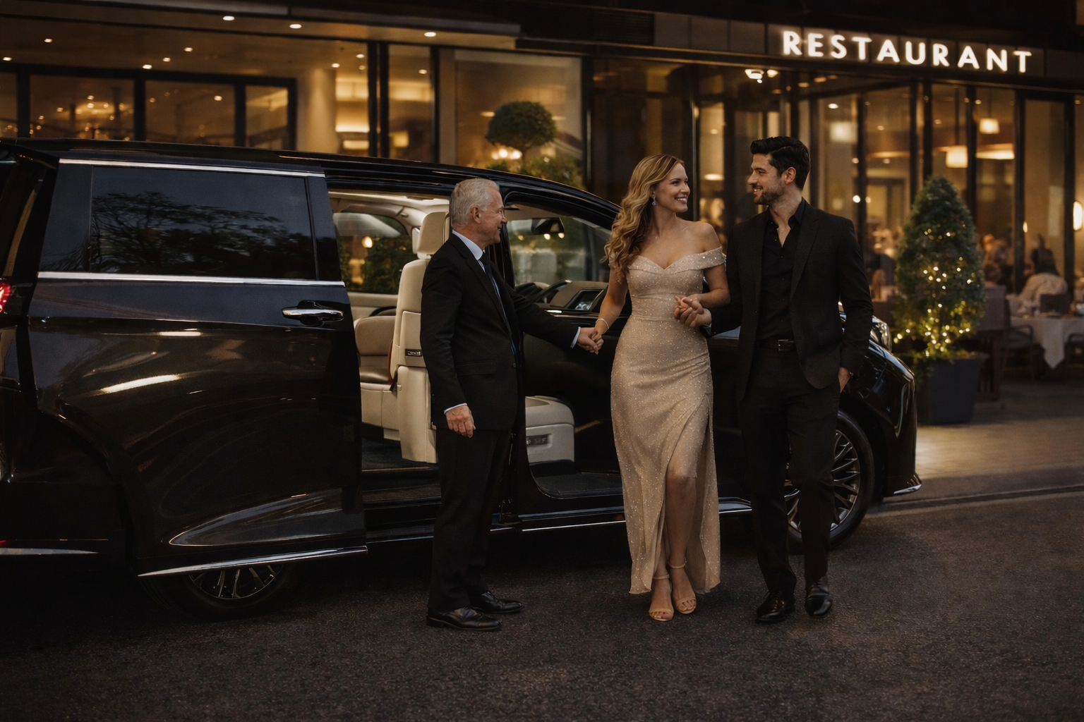 Evening city arrival